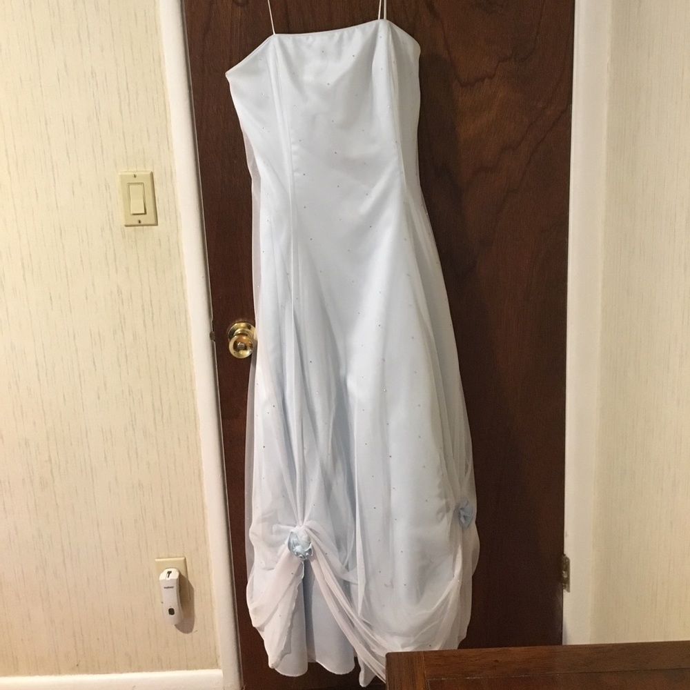 Powder blue formal prom dress